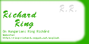richard ring business card