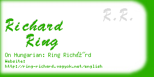 richard ring business card